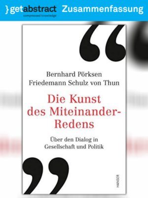 cover image of Die Kunst des Miteinander-Redens (Zusammenfassung)